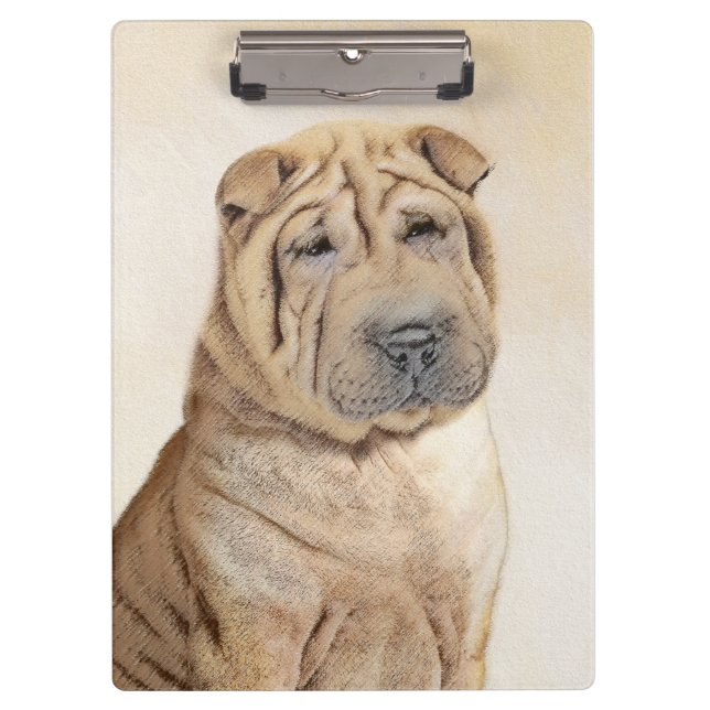 Pranchetas Pintura Shar Pei - Arte Cachorra Original (Frente)