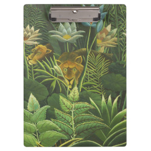 Pranchetas Pintura Tropical do Leão da Selva Rousseau