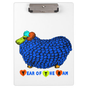 Pranchetas Placa de Clipe Zodiosa, Ano Chinês, Azul Engraçado