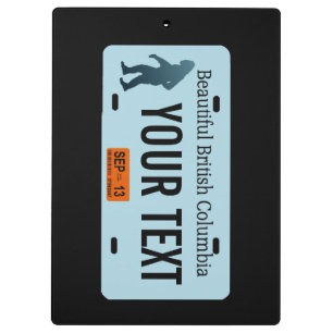 Pranchetas Placa de Licença Sasquatch da Colúmbia Britânica