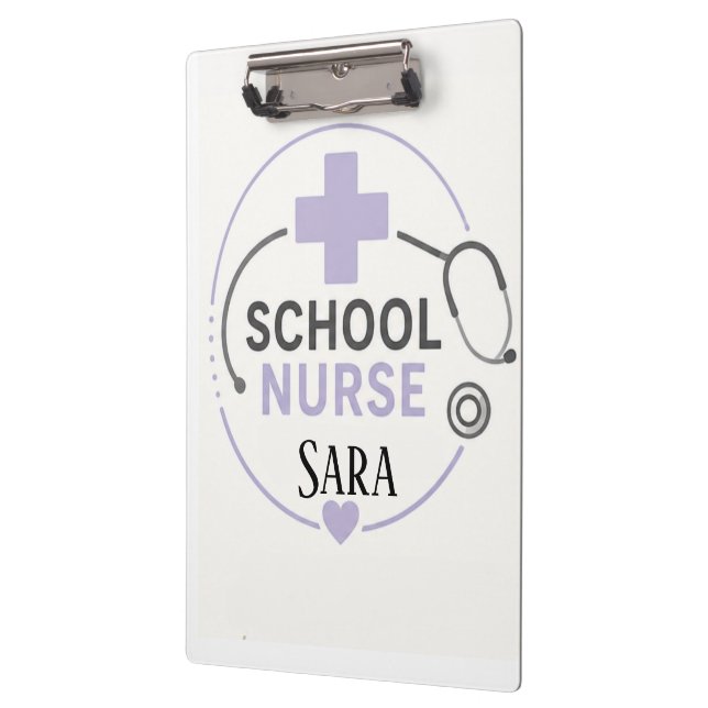 Pranchetas Placa Personalizada de Enfermeira Escolar Lavanda  (Esquerda)