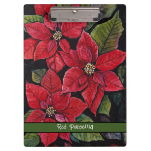 Pranchetas Poinsettia Vibrante Em Aquarela