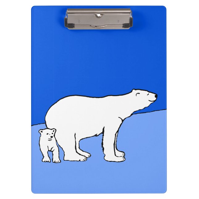 Pranchetas Polar Bear Mãe e Pintura em Cubo - Arte Selvagem (Frente)