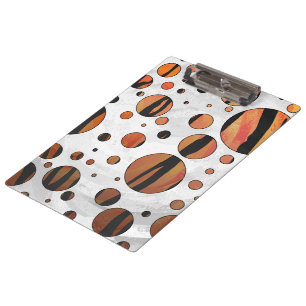 Pranchetas Polks Dot Tiger Cor de laranja e Impressão preto