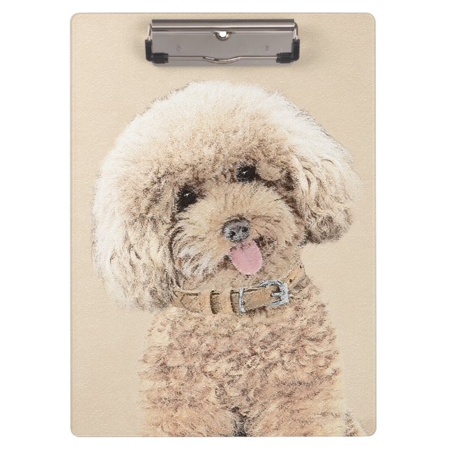 Pranchetas Poodle Miniature Toy Apricot Cream Brown Dog Art (Frente)
