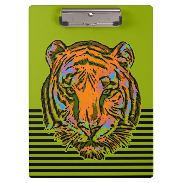 Pranchetas Pop Art TIGER HEAD + seu backgr. & ideias (Frente)