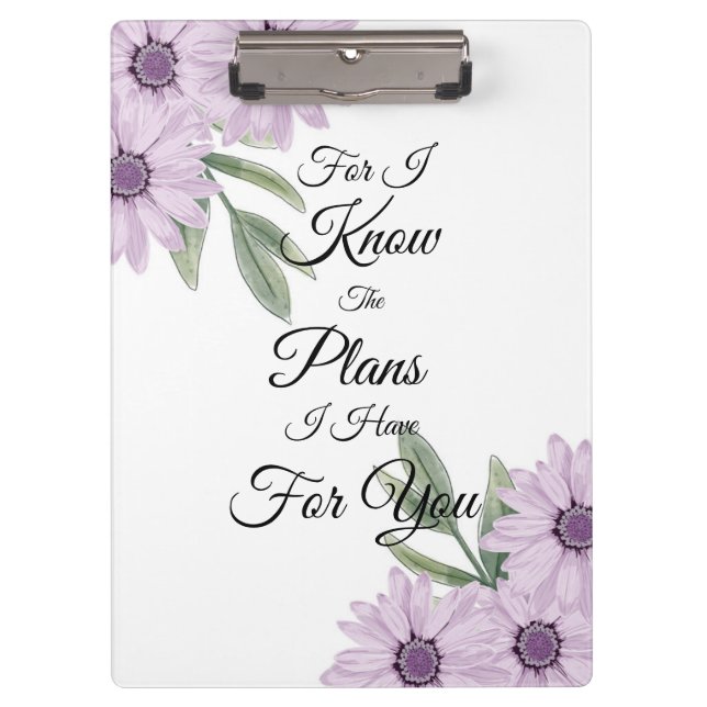 Pranchetas "Porque Eu Sei Os Planos Que Tenho Para Você" (Frente)