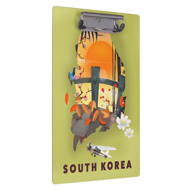 Pranchetas Pôster de mapa ilustrado da Coreia do Sul (Direita)