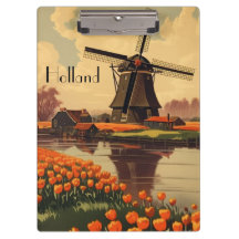 Poster de viagens vintage dos Países Baixos, tulip
