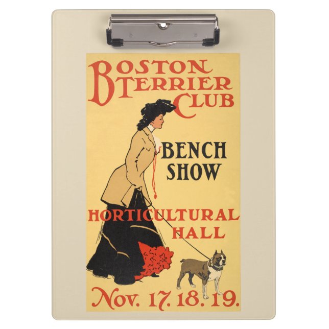 Pranchetas poster vintage - Boston Terrier Club - Bench Show (Frente)