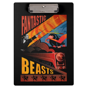 Pranchetas Poster vintage Fantástico das Bestas de Jacob Kow