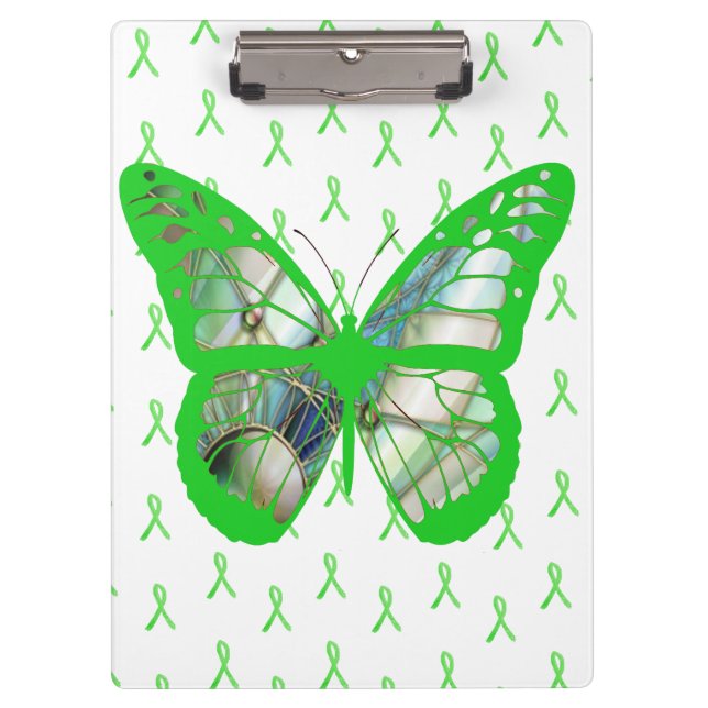 Pranchetas Prancha de Lyme com Borboleta Verde para Conscient (Frente)