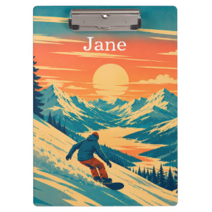 Pranchetas Prancha de Neve Personalizada Montanha Pôr do Sol