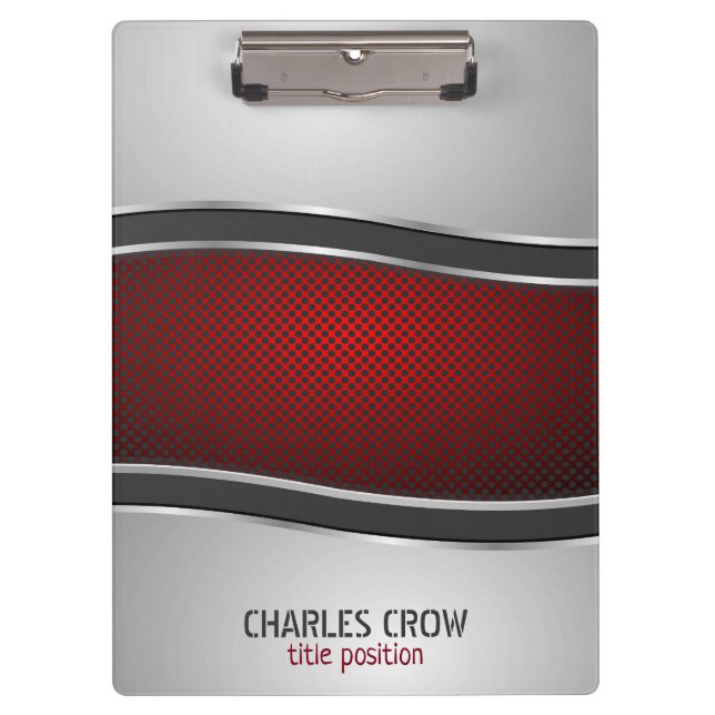 Pranchetas Prata E Metal Vermelho Com Pontos (Frente)