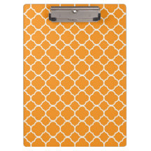 Preppy Orange Quatrefoil