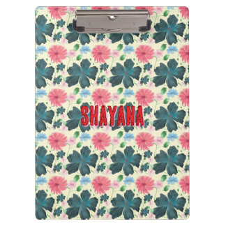 Pranchetas Presente de padrão floral em aquarela personalizad