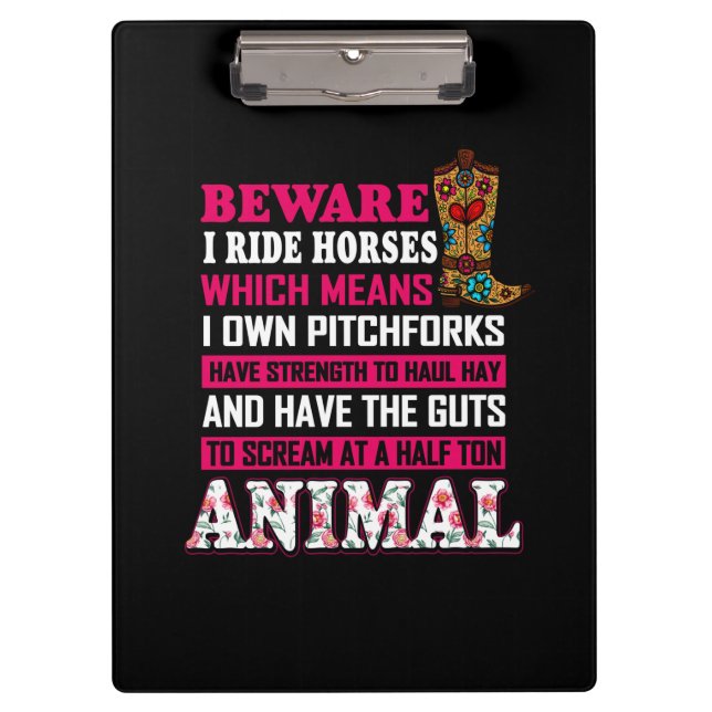 Pranchetas Presente Equestre | Cuidado Com Cavalos De Corrida (Frente)