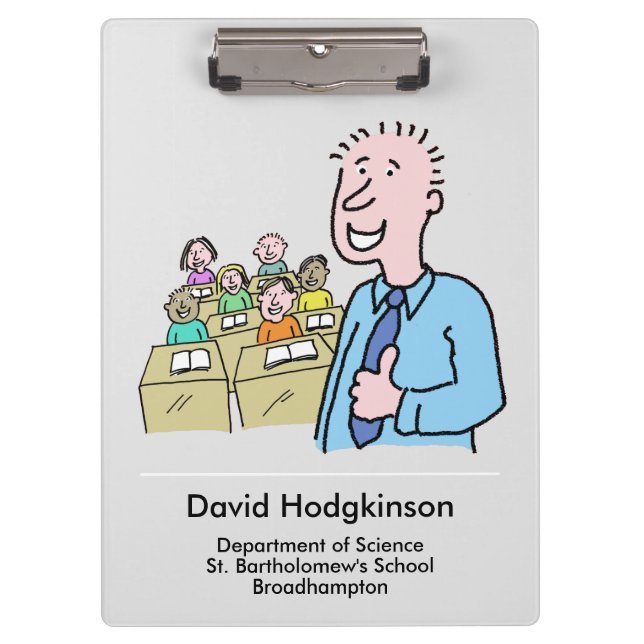 Pranchetas Presente para um professor branco. Professora (Frente)