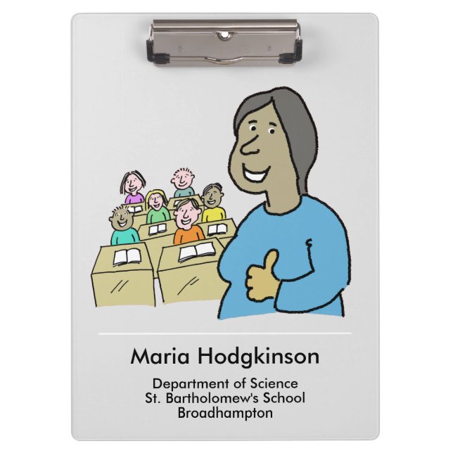 Pranchetas Presente para uma Professora Asiática. Professora (Frente)