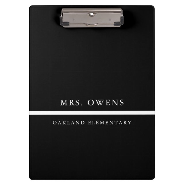 Pranchetas Presente profissional preto e branco simples (Frente)