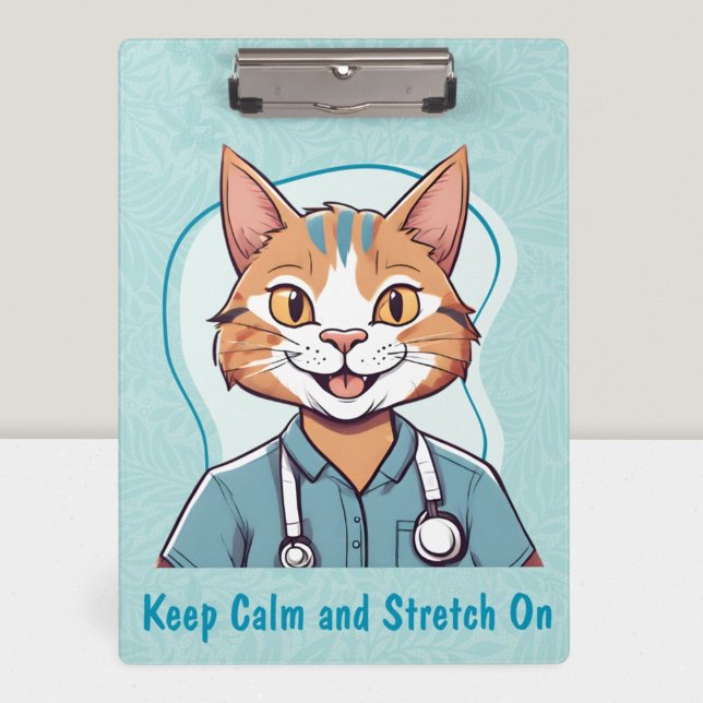 Pranchetas Presentes de Gato Bonito para Médicos Terapistas F (Cute Cat Gifts for Physical Therapists Doctors)