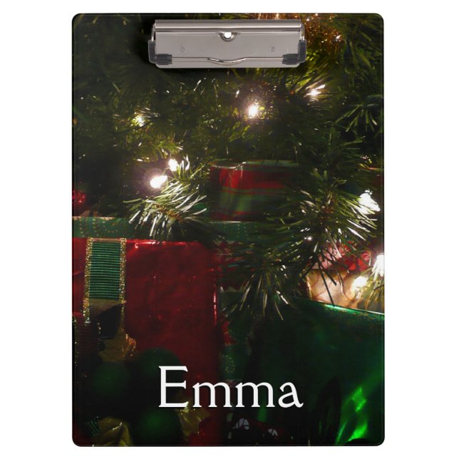 Pranchetas Presentes sob o Natal em árvore (Frente)