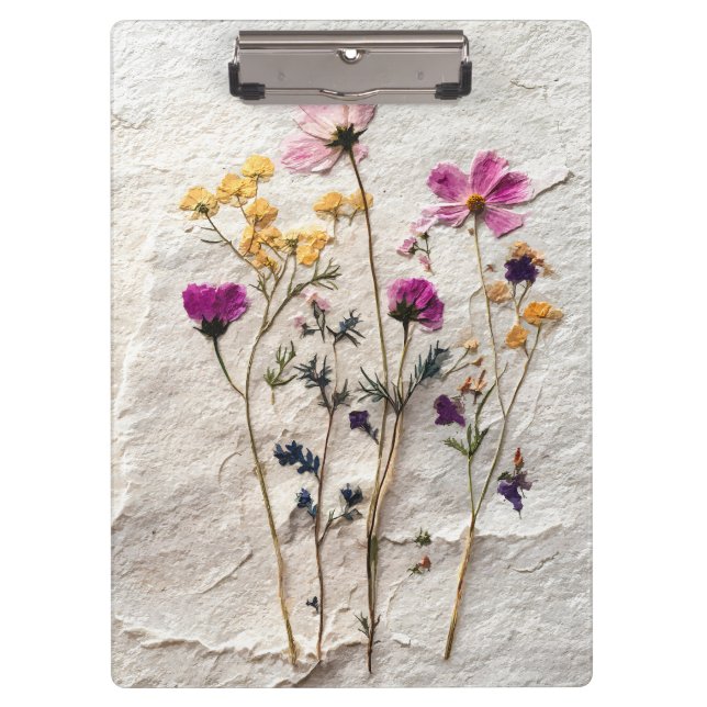 Pranchetas Pressed Wildflower Botanical Art Clipboard (Frente)