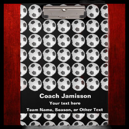 Pranchetas Preto com padrão de bola de futebol para treinador