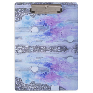 Pranchetas Preto e Azul de Abstração Moderna