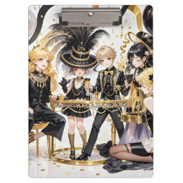 Pranchetas Preto e ouro, luxo rico, estilo Moulin Rouge