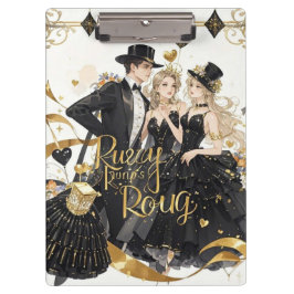 Pranchetas Preto e ouro, luxo rico, estilo Moulin Rouge