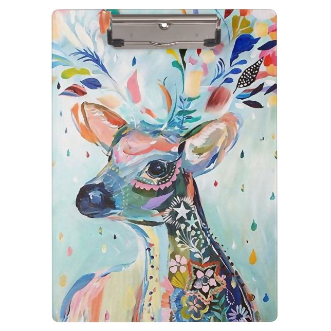Pranchetas Pretty Modern Deer Art Flower Antlers (Frente)