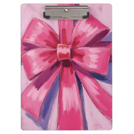 Pranchetas Pretty Pink Bow Ribbon Watercolor