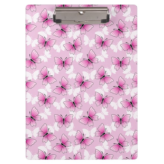 Pranchetas Pretty Pink Butterfly Clipboard (Frente)