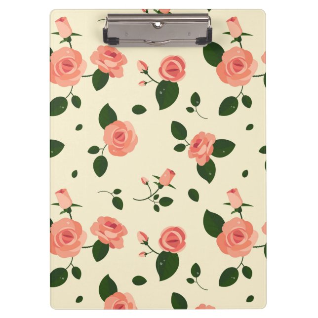 Pranchetas Pretty Pink Roses Pastel Pink Pattern (Frente)