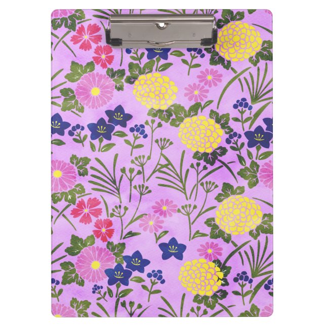 Pranchetas Pretty Purple Vintage Flower Pattern (Frente)
