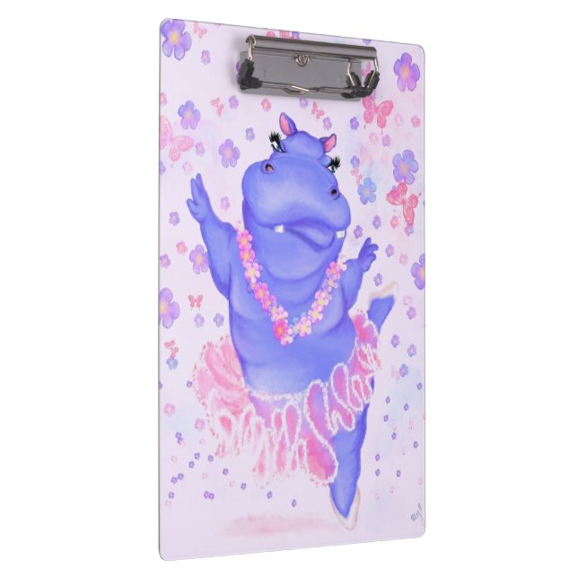 Pranchetas Prima Ballerina Hippo Clipboard Happy Dancer (Direita)