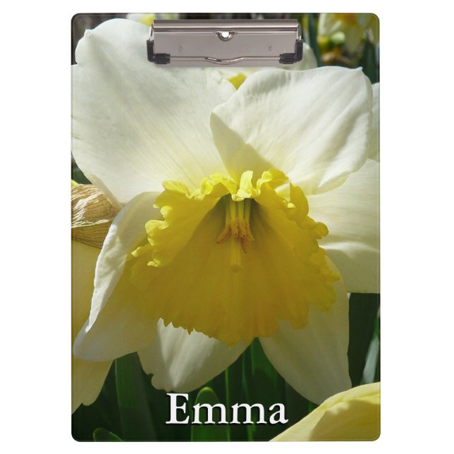 Pranchetas Primavera Floral de Daffodilo Amarelo e Branco (Frente)
