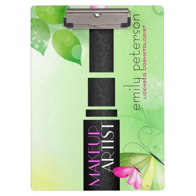 Pranchetas Primavera Verde Fundo com Símbolo de Beleza Negra (Frente)