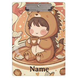 Pranchetas Professional Hedgehog Chibi Office Clipboard