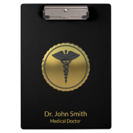 Pranchetas Professional Medical 3D Gold Caduceus Emblem