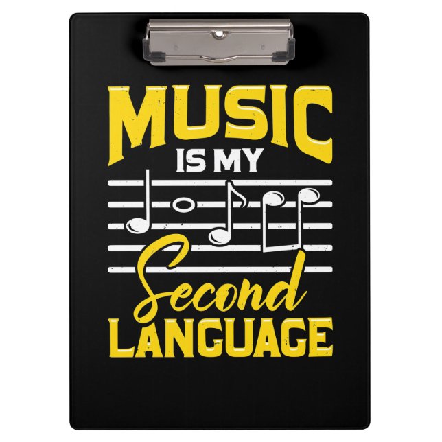 Pranchetas Professora Música É Meu Segundo Idioma (Frente)