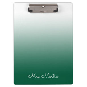 Pranchetas Professora Personalizada do Gradiente Verde Hunter