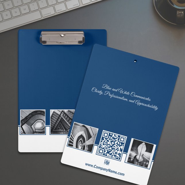 Pranchetas Promocional Custom Images Blue White Company (Promotional Custom Images Blue White Company Clipboard)