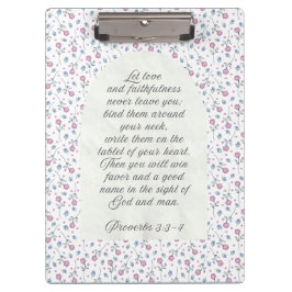 Pranchetas Proverbs 3:3–4 Floral Scripture 