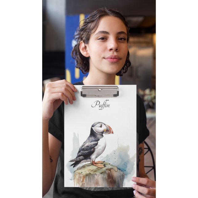 Pranchetas Puffin em Rock Watercolor, personalizado (Criador carregado)