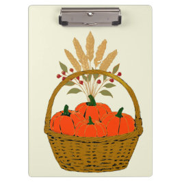 Pranchetas 🍂 **Pumpkin & Wheat Basket Clipfolio