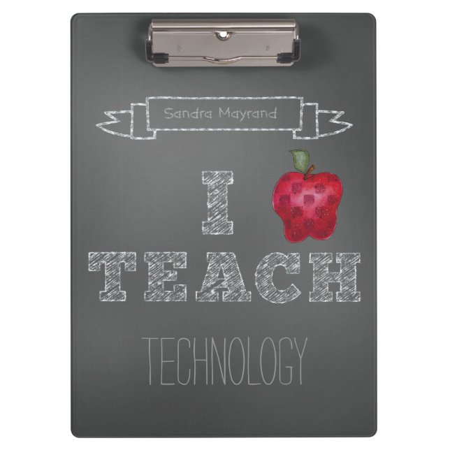 Pranchetas Quadro personalizado de Apple eu ensino a (Frente)