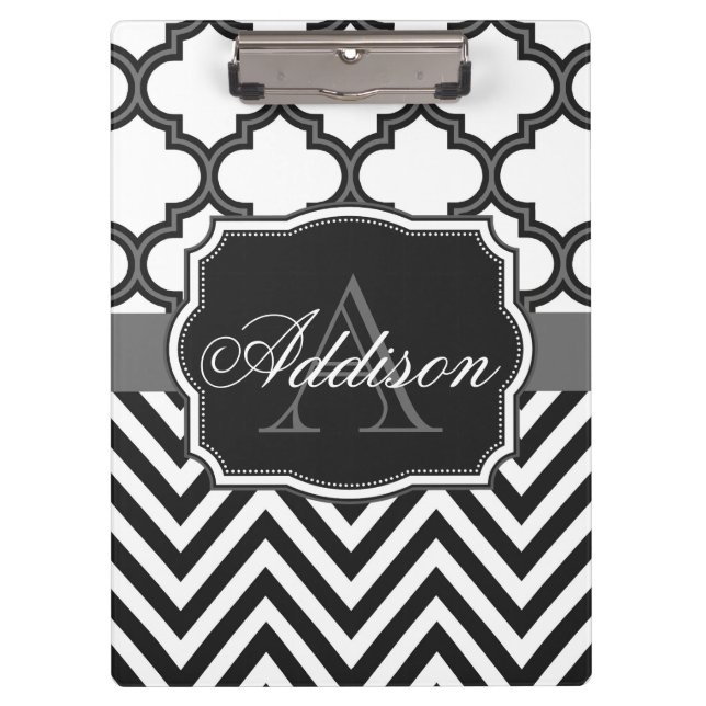Pranchetas Quatrefoil Chevron Monogram (Frente)