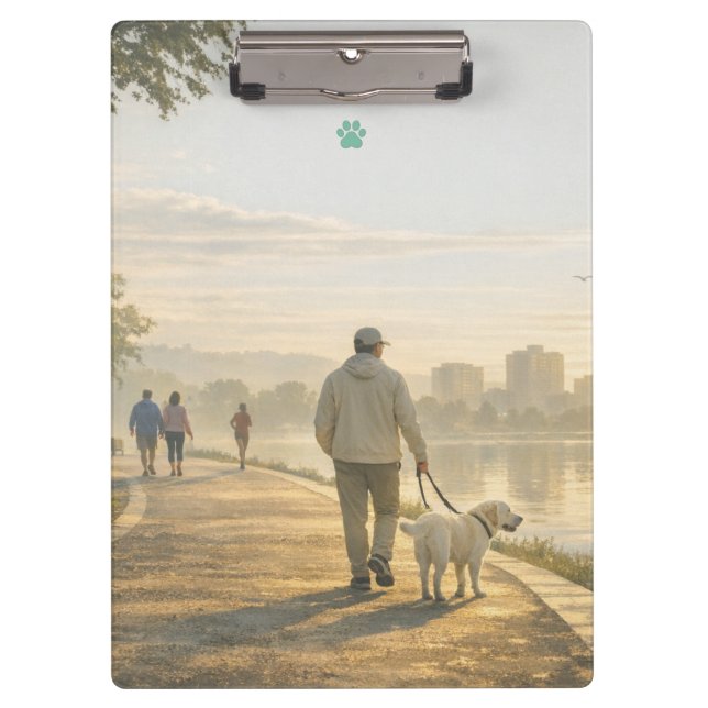 Pranchetas Quiet Morning Walk – Veterinary Clinic Clipboard (Frente)